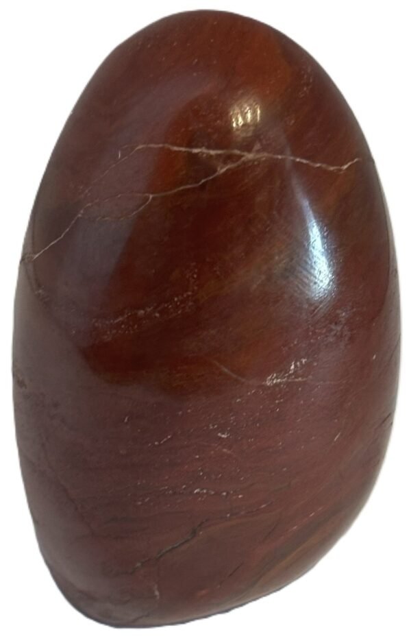 Polished carnelian standing freeform specimen5 1 sians emporium Smooth polished carnelian standing freeform with deep red and terracotta tones natural mineral veining and a flat self standing base